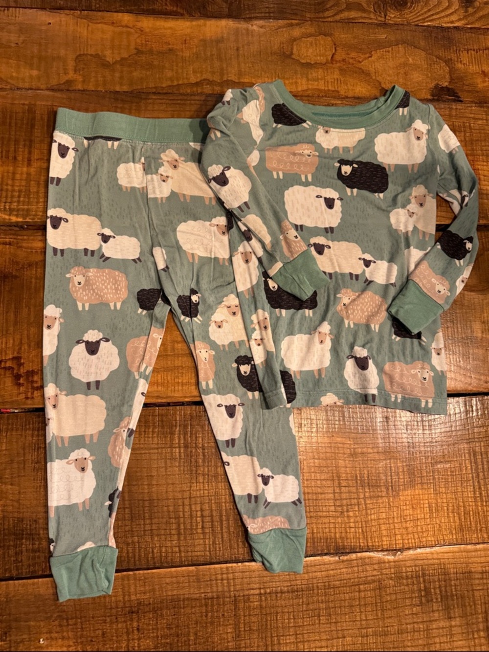 Little Sleepies Sage Green Two Piece Pajamas Little Sheepies
